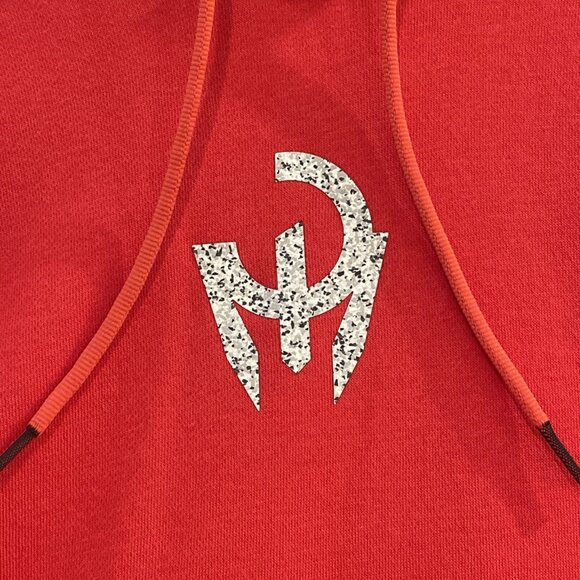 Adidas Patrick Mahomes Hoodie Mens Lg Red Sweatshirt Spell Out + Emblem‎ HT5344 - Picture 3 of 16